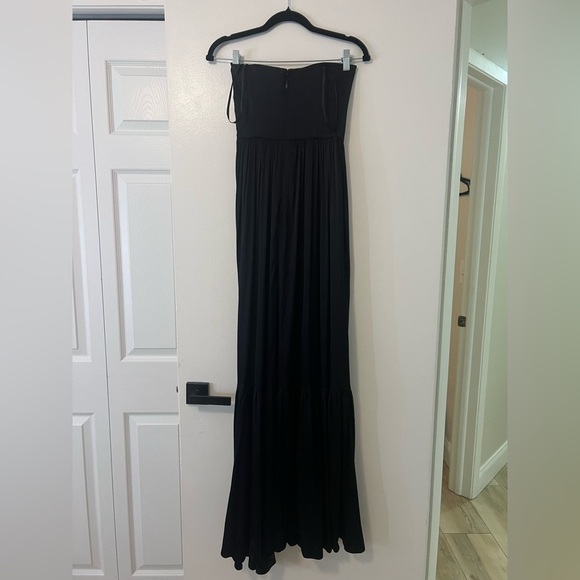NWT Lovers and Friends  Brylee Gown in Black Strapless Satin Maxi Dress - XS - Picture 9 of 14